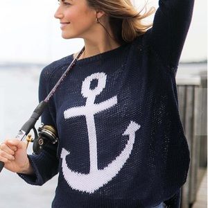 Wooden Ships anchor sweater, size medium